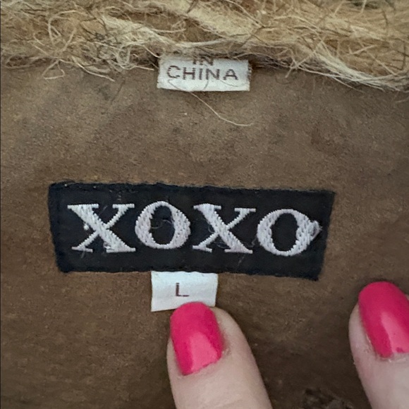 XOXO Women's Brown Faux Shearling Hooded Coat - Picture 6 of 8